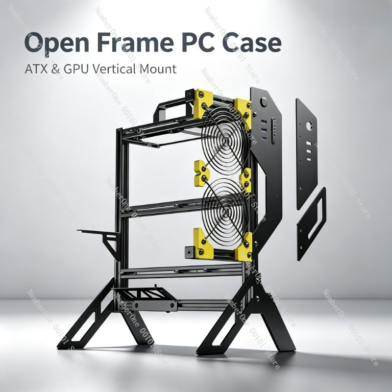 علبة كمبيوتر مفتوحة الإطار مصن - مراجعة Aluminum Open Frame Test Bench Water Cooling وسعره